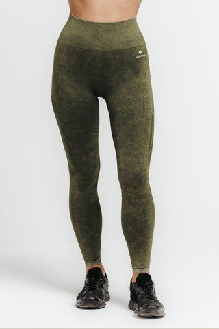 Wrapdrive seamless leggings sports bra activewear set green olive gym wear