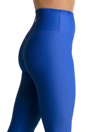 Wrapdrive plush ribbed legging blue ribbon women gym wear
