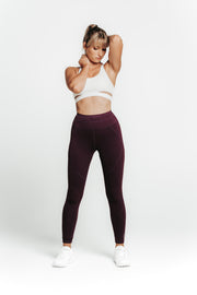 Wrapdrive luxe drawstring legging purple gym wear