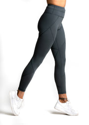 Wrapdrive luxe drawstring legging dark grey gym wear